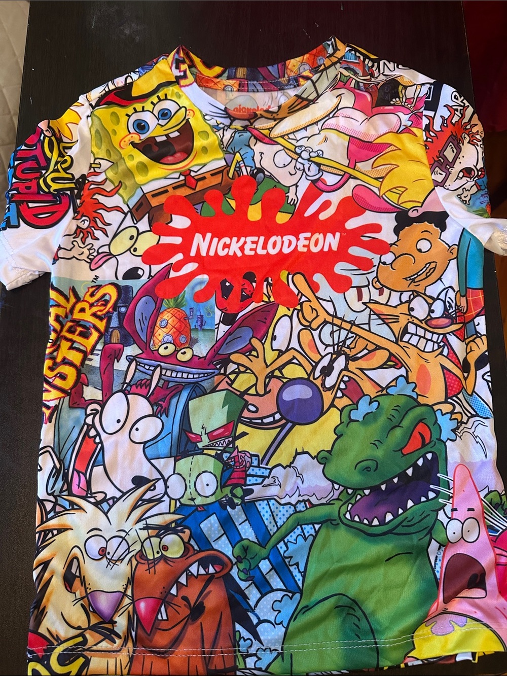 Nickelodeon Multicolor All-Over Cartoon Character Tee